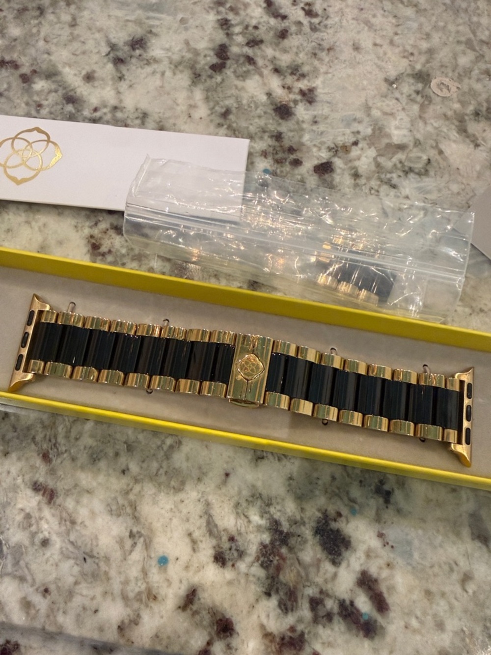 Kendra Acott Gold and Black Link Apple Watch Band